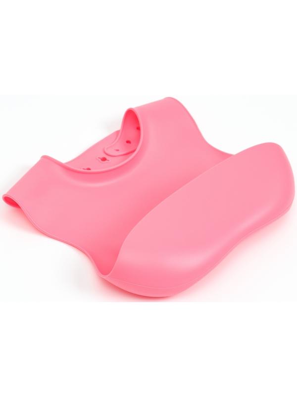 Нагрудник детский сииконовый, Крошка Я, 23х4х29, розовый