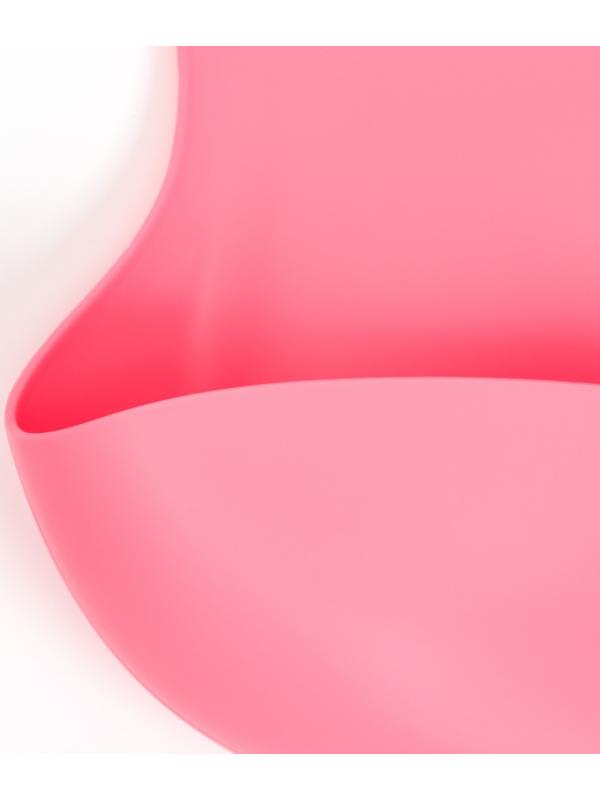 Нагрудник детский сииконовый, Крошка Я, 23х4х29, розовый