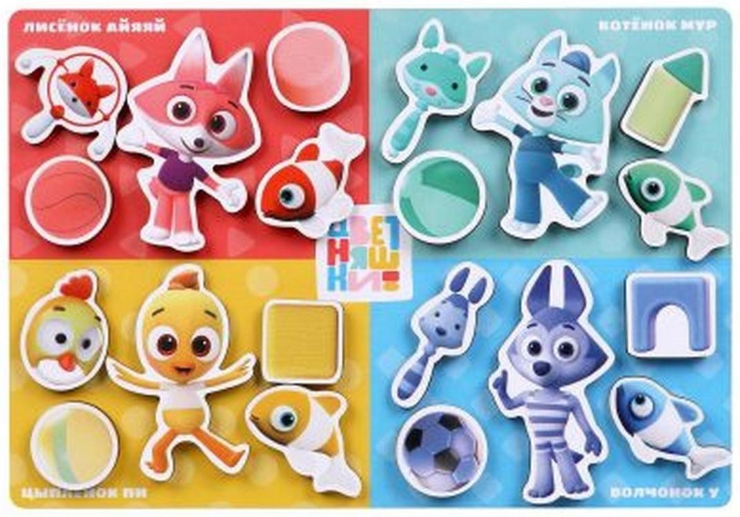 Вкладыши на липучках, цветняшки «Сортируем предметы» 20 элементов, на липучках, изучаем цвет