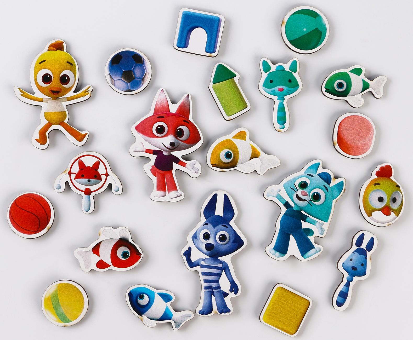 Вкладыши на липучках, цветняшки «Сортируем предметы» 20 элементов, на липучках, изучаем цвет