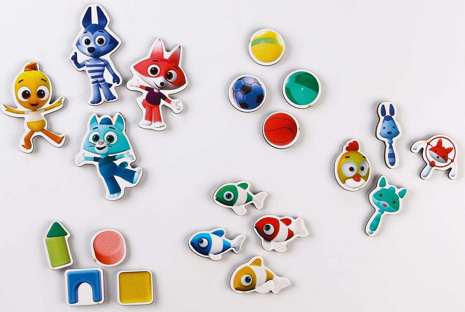 Вкладыши на липучках, цветняшки «Сортируем предметы» 20 элементов, на липучках, изучаем цвет