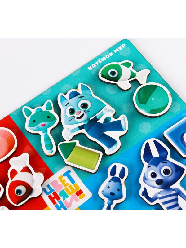 Вкладыши на липучках, цветняшки «Сортируем предметы» 20 элементов, на липучках, изучаем цвет