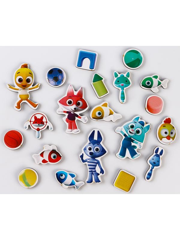 Вкладыши на липучках, цветняшки «Сортируем предметы» 20 элементов, на липучках, изучаем цвет