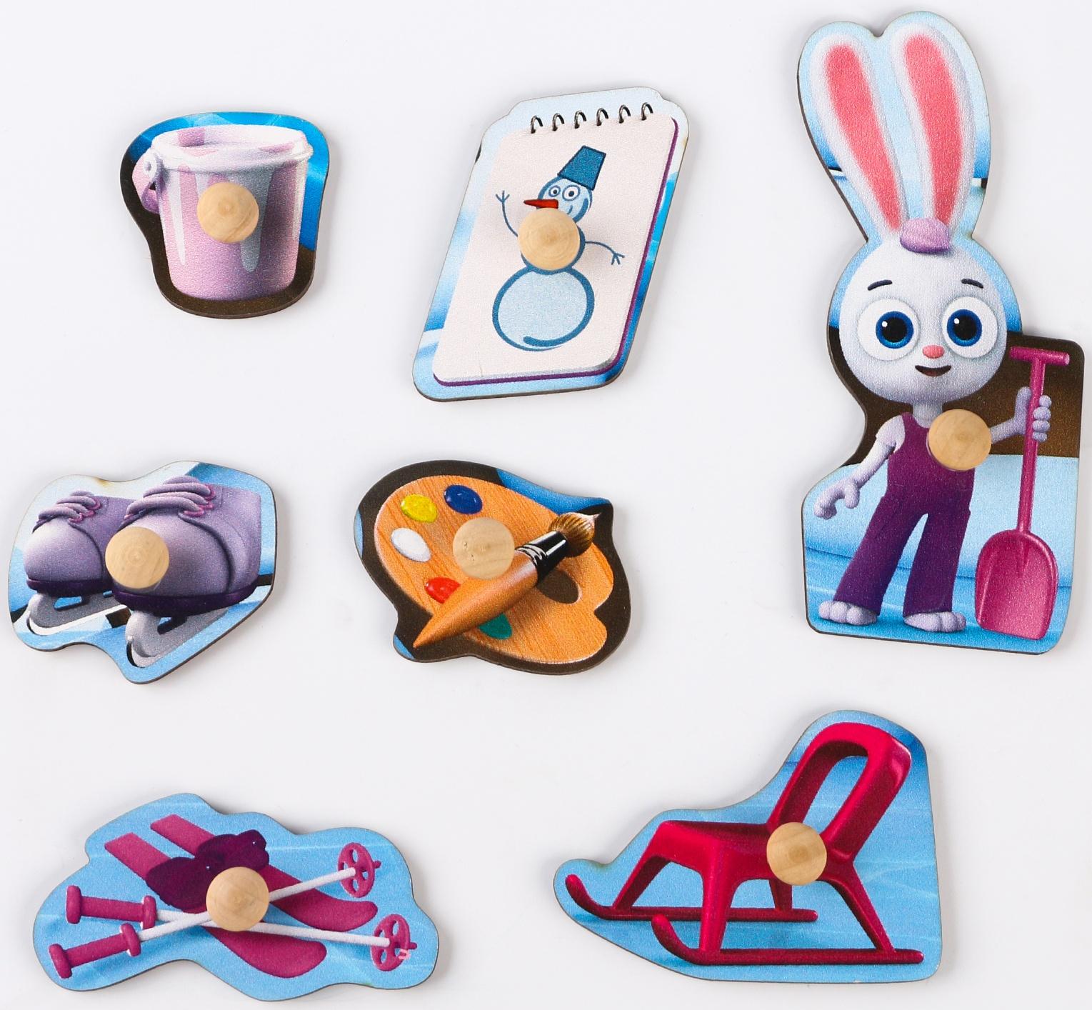 Вкладыши, цветняшки «Зимняя прогулка Зайчонка Скок»