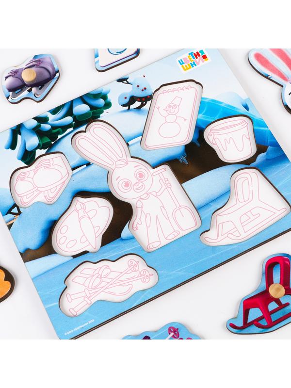 Вкладыши, цветняшки «Зимняя прогулка Зайчонка Скок»