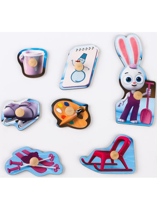 Вкладыши, цветняшки «Зимняя прогулка Зайчонка Скок»