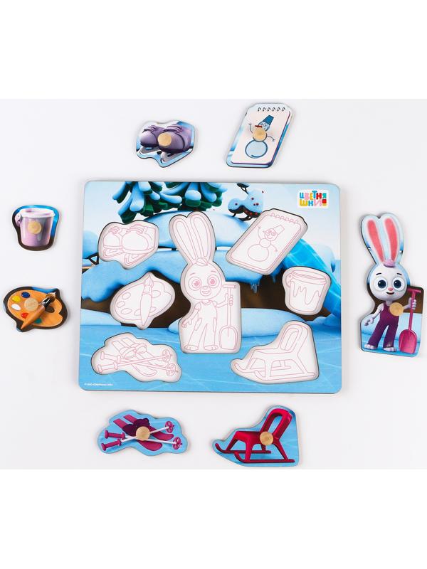 Вкладыши, цветняшки «Зимняя прогулка Зайчонка Скок»