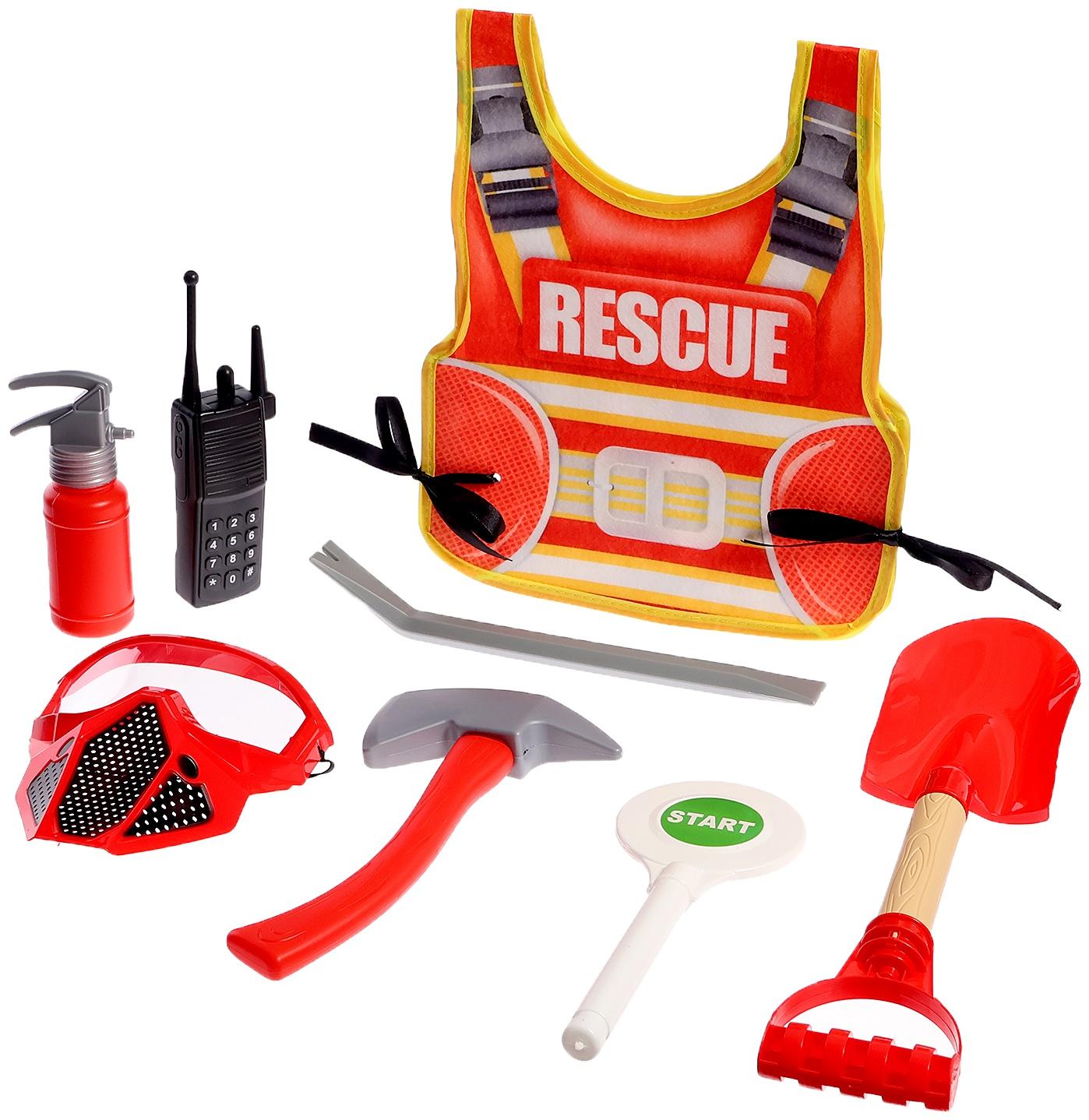 Набор пожарного «Укротитель огня», с текстильным жилетом, 8 предметов