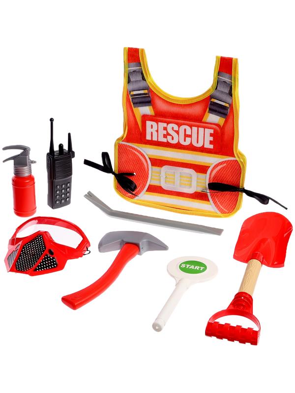 Набор пожарного «Укротитель огня», с текстильным жилетом, 8 предметов