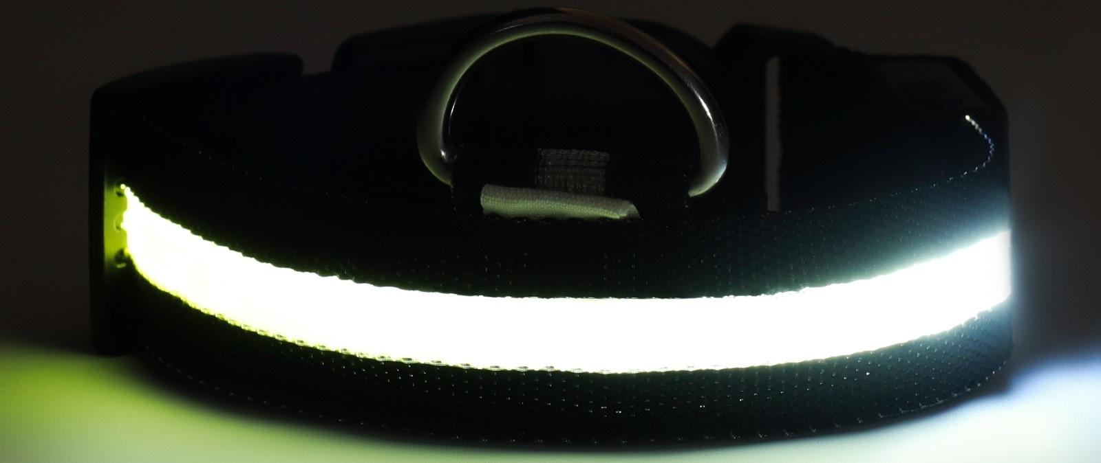 Ошейник с подсветкой, зарядка от USB, размер M, ОШ 37-46 см, 3 режима, черный