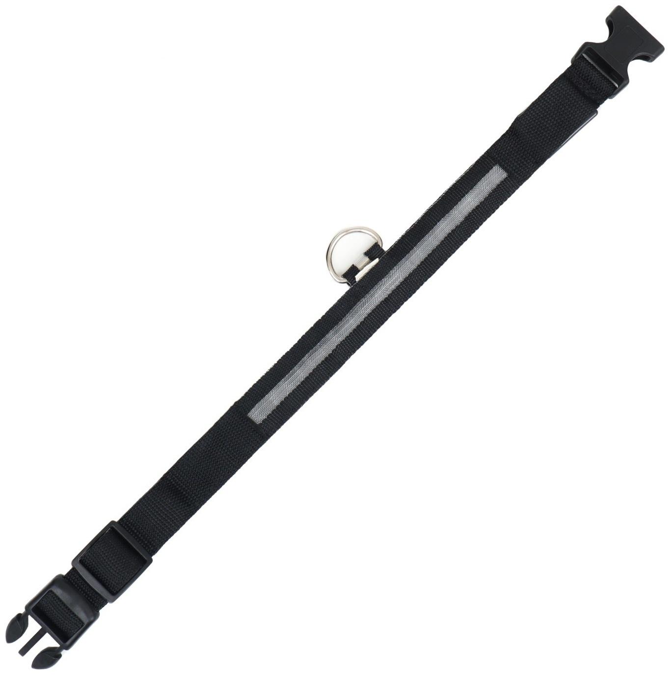 Ошейник с подсветкой, зарядка от USB, размер M, ОШ 37-46 см, 3 режима, черный