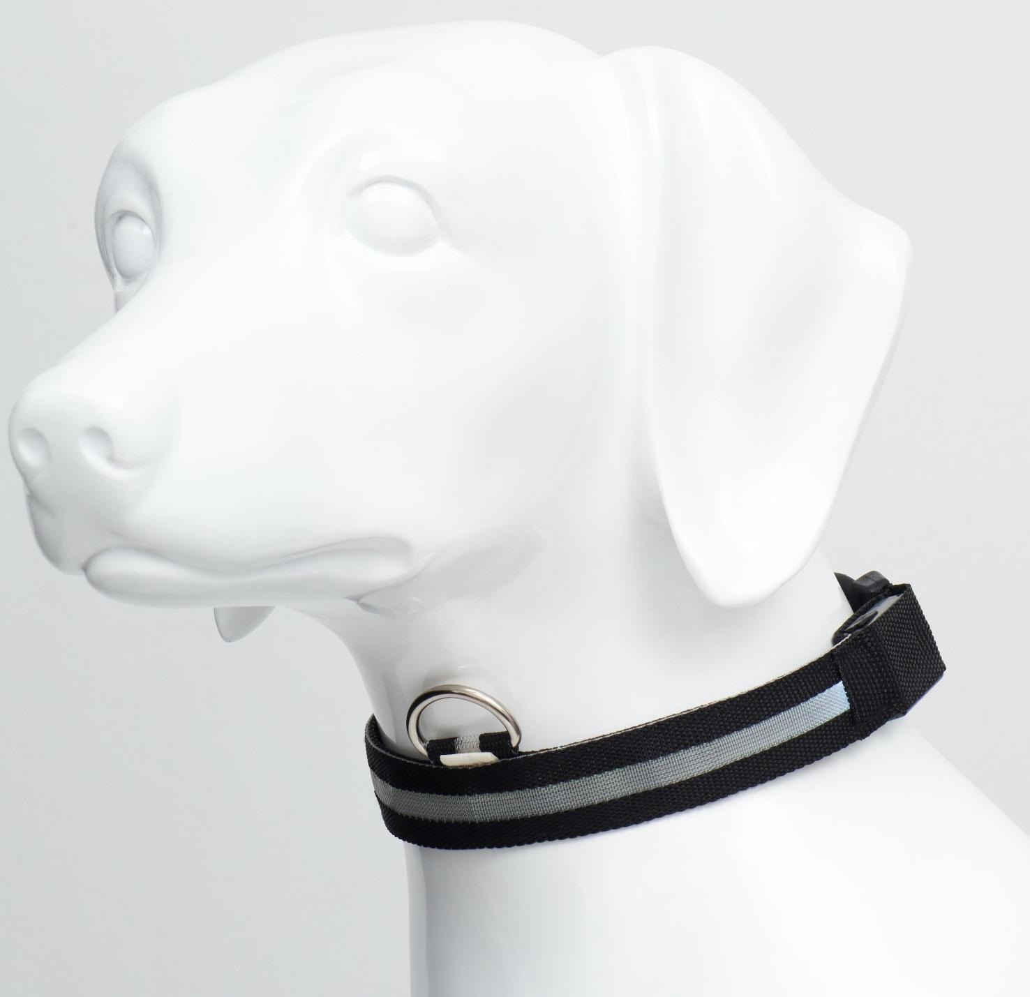 Ошейник с подсветкой, зарядка от USB, размер M, ОШ 37-46 см, 3 режима, черный