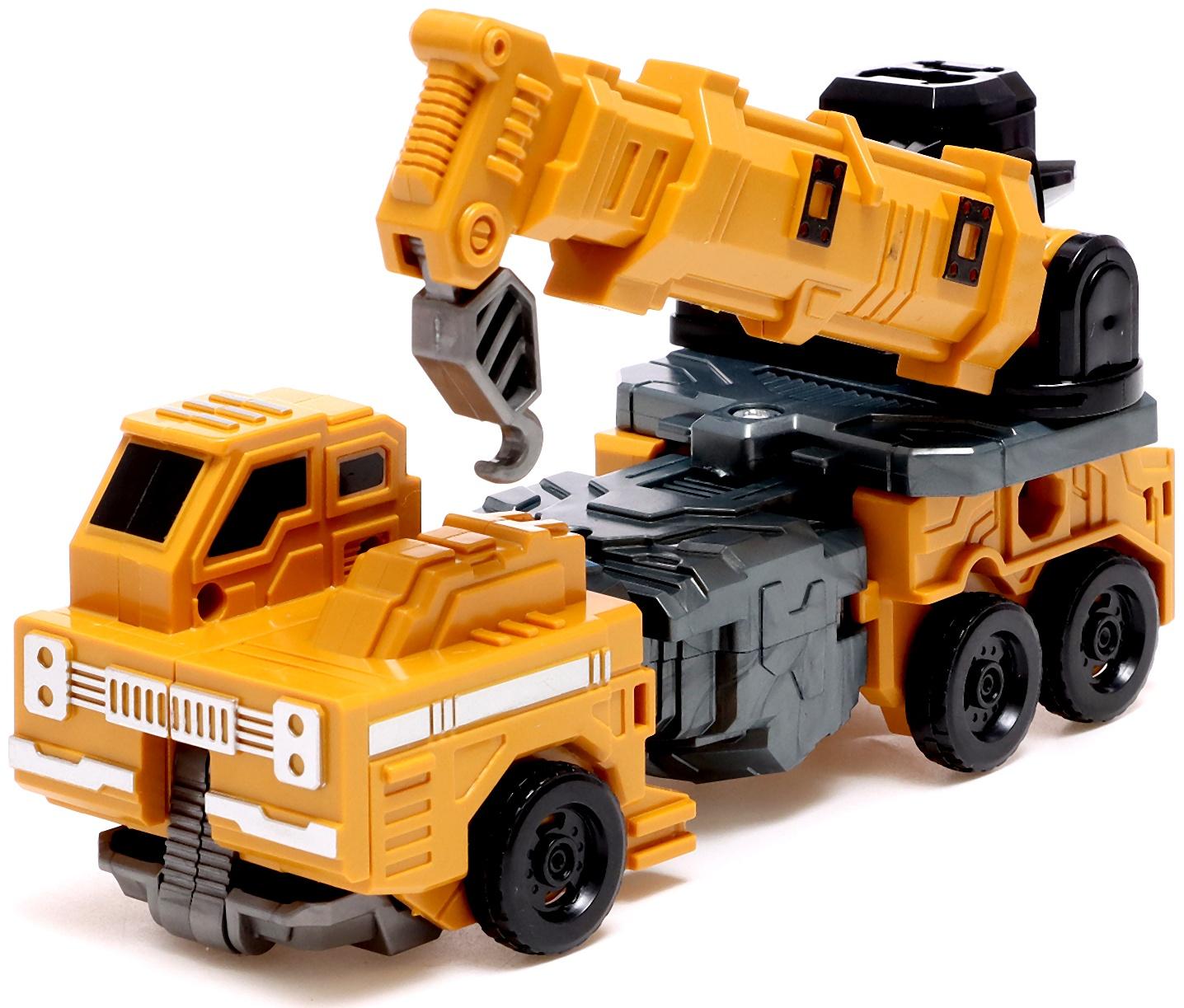 Робот «Автокран», трансформируется, собирается в 1 робота из 7 машин