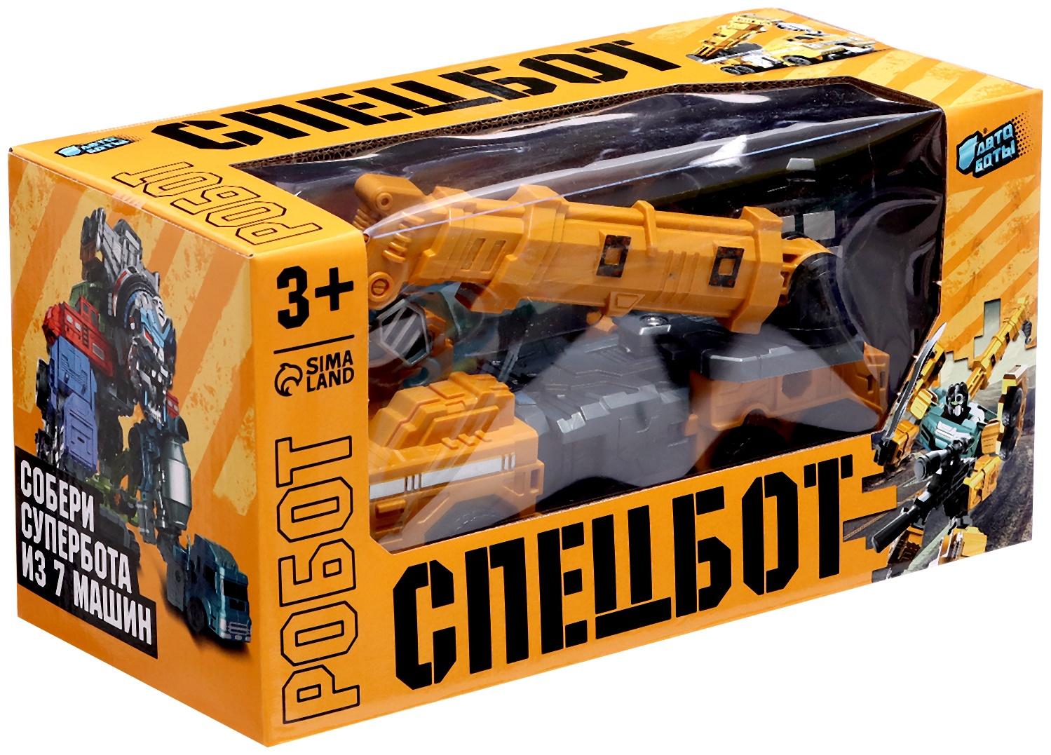 Робот «Автокран», трансформируется, собирается в 1 робота из 7 машин