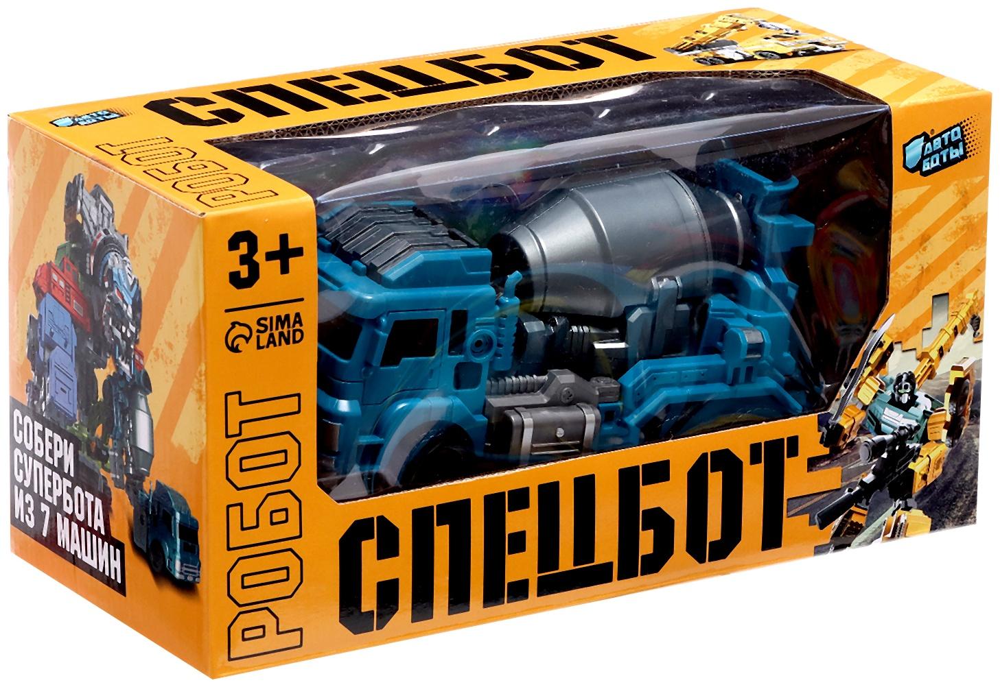 Робот «Бетономешалка», трансформируется, собирается в 1 робота из 7 машин