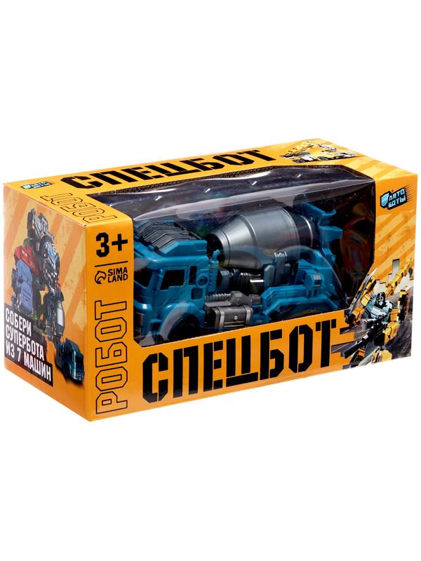 Робот «Бетономешалка», трансформируется, собирается в 1 робота из 7 машин