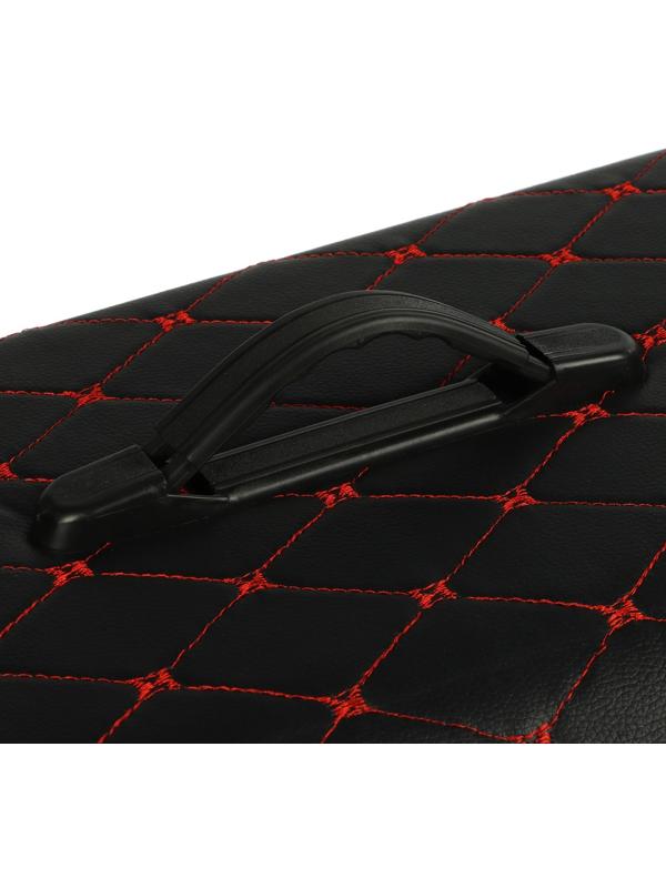 Органайзер кофр в багажник, 39 х 30 х 31 см, экокожа, черный-красный