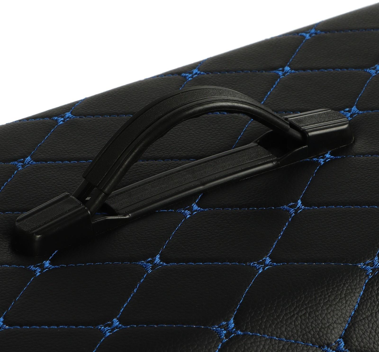 Органайзер кофр в багажник, 39 х 30 х 31 см, экокожа, черный-синий