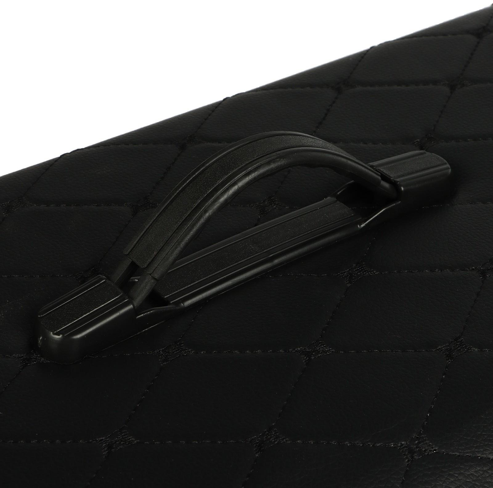 Органайзер кофр в багажник, 39 х 30 х 31 см, экокожа, черный-черный