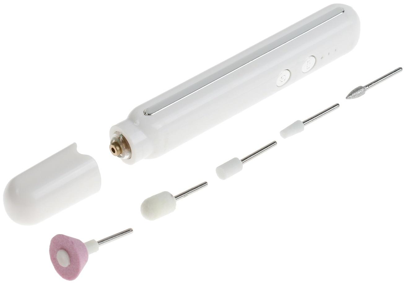 Аппарат для маникюра LuazON LMM-02 , портативный, 5 насадок, АКБ, белый