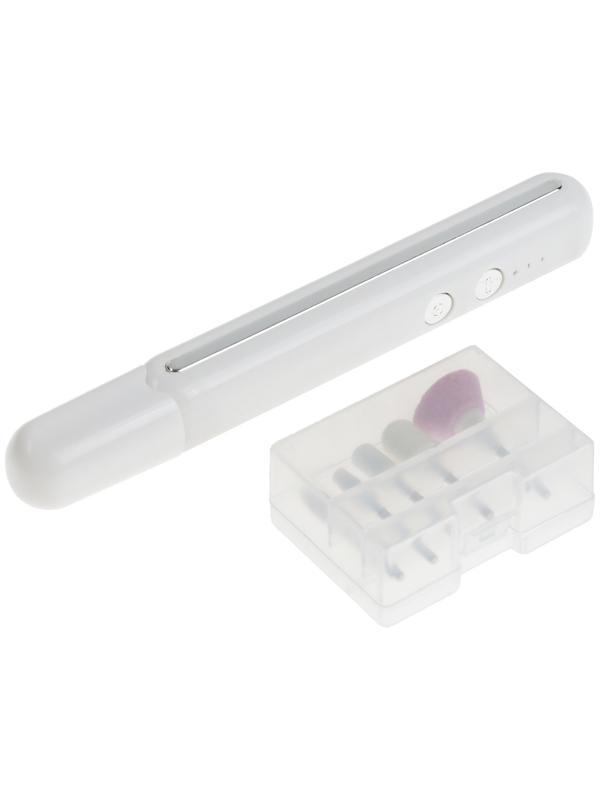 Аппарат для маникюра LuazON LMM-02 , портативный, 5 насадок, АКБ, белый