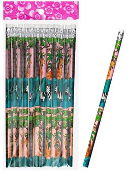 Карандаш чернографитный НВ с ластиком, корпус круглый, Зверушки