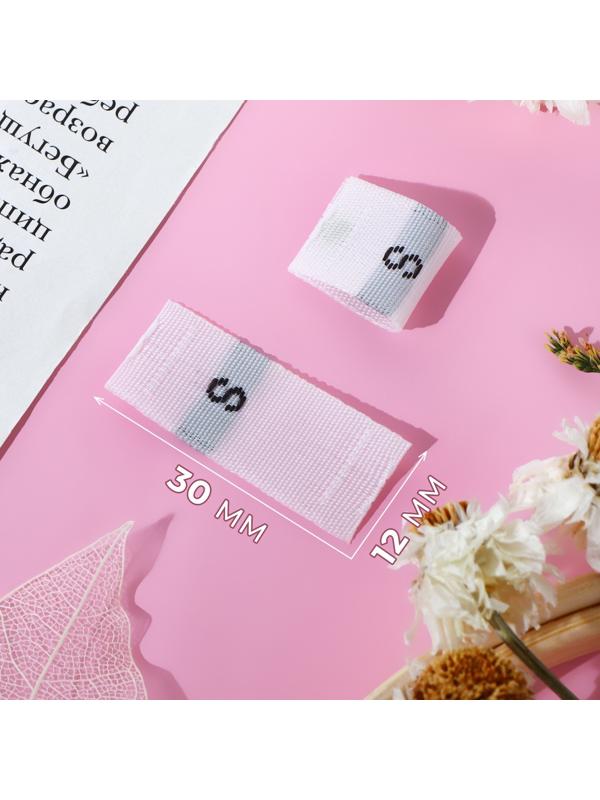 Размерники жаккардовые, «S», 12 × 30 мм, 100 шт, цвет белый