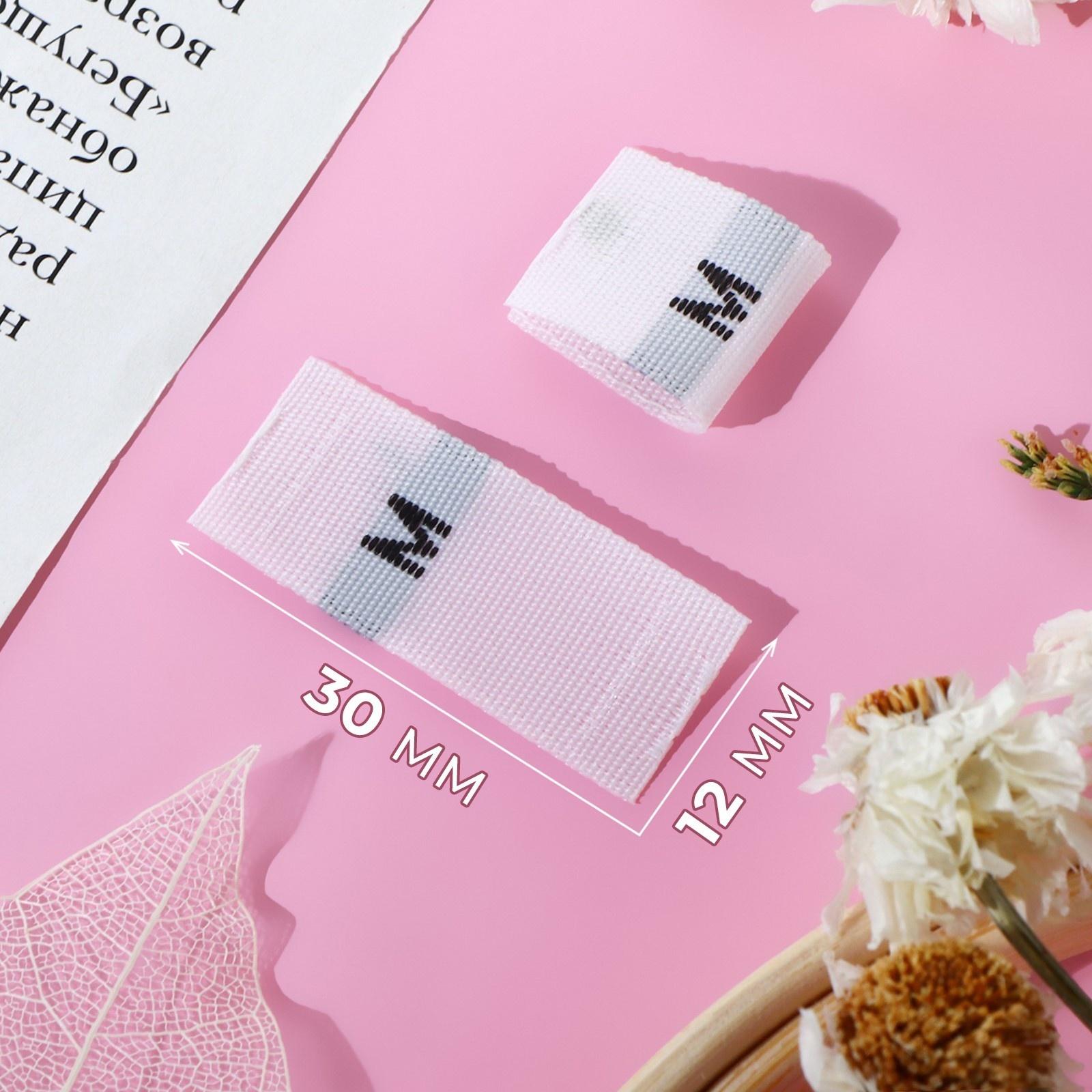 Размерники жаккардовые, «М», 12 × 30 мм, 100 шт, цвет белый