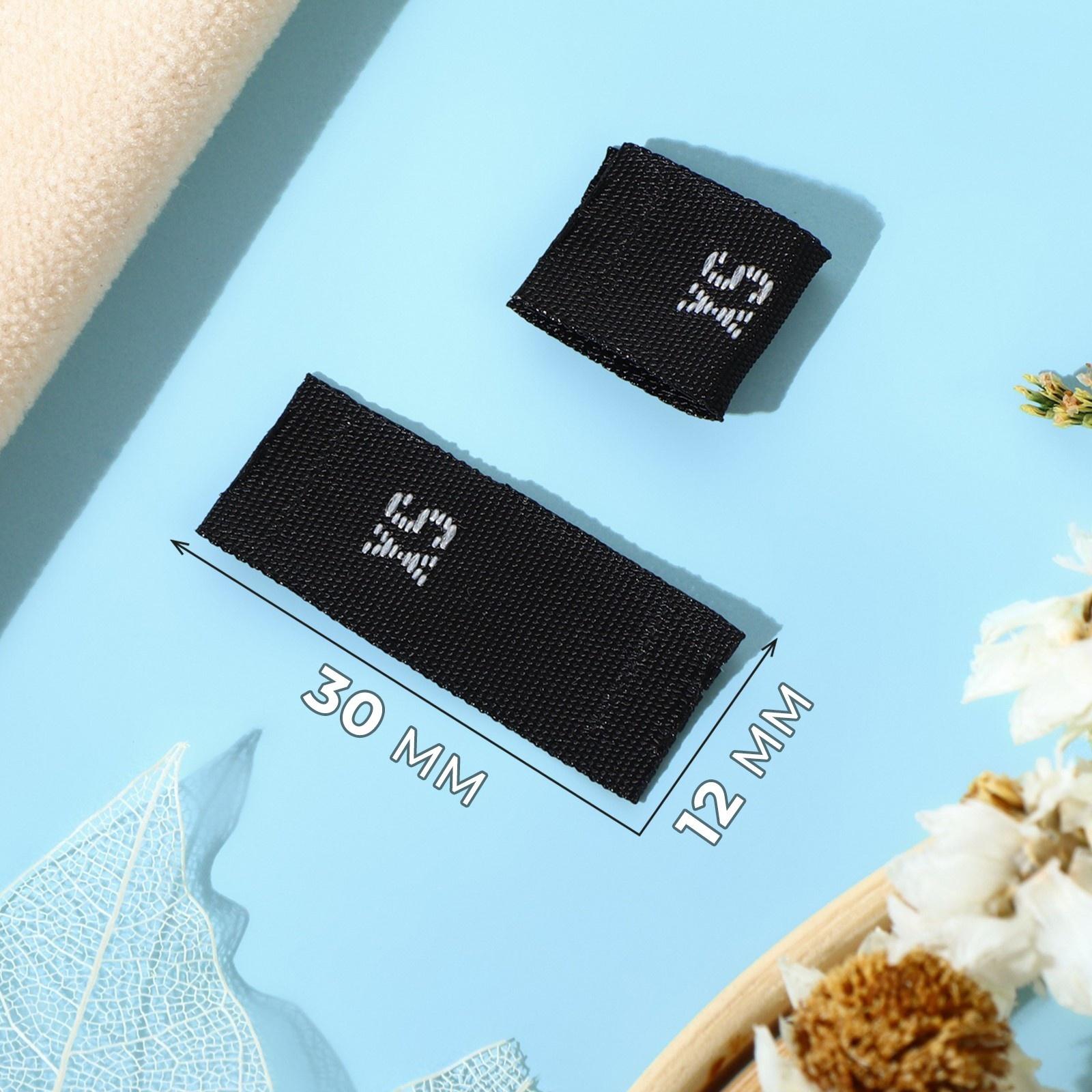 Размерники жаккардовые, «XS», 12 × 30 мм, 100 шт, цвет чёрный