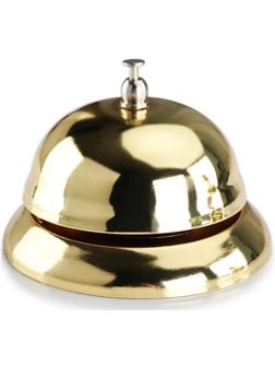 Звонок настольный золотой, 8 х 6 см