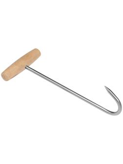 Обвалочный крюк для мяса, 30см, с деревянной ручкой