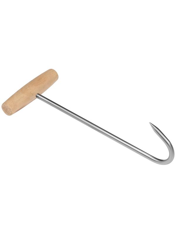 Обвалочный крюк для мяса, 30см, с деревянной ручкой
