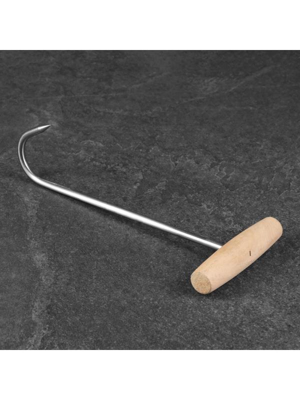 Обвалочный крюк для мяса, 30см, с деревянной ручкой