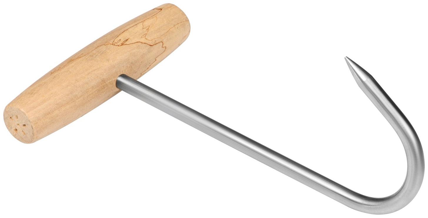 Обвалочный крюк для мяса, 18см, с деревянной ручкой