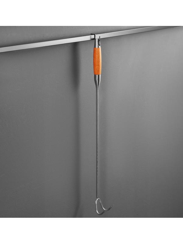 Крюк для мяса универсальный двойной, 62см, с деревянной ручкой