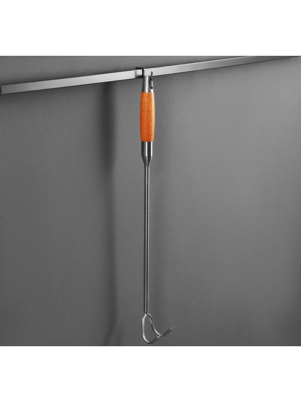 Крюк для мяса универсальный двойной, 50см, с деревянной ручкой