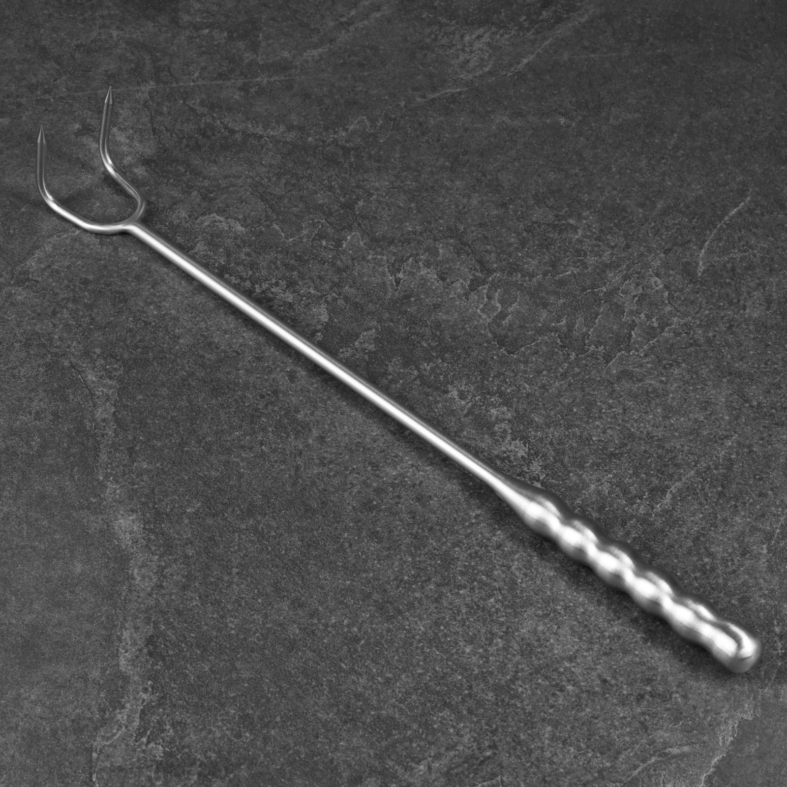 Крюк для мяса универсальный двойной, 50см, с металлической ручкой