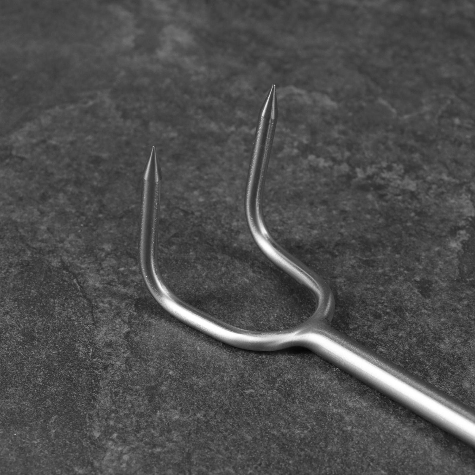 Крюк для мяса универсальный двойной, 50см, с металлической ручкой