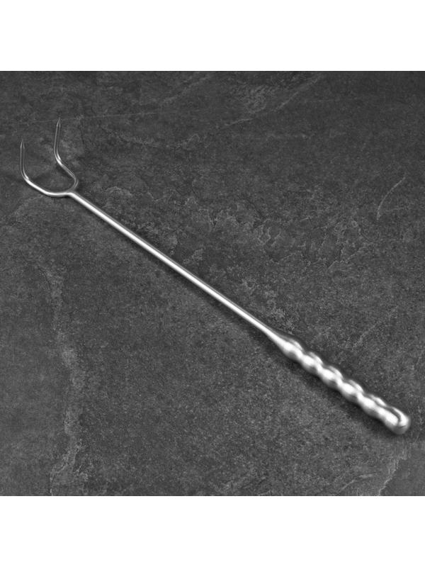 Крюк для мяса универсальный двойной, 50см, с металлической ручкой