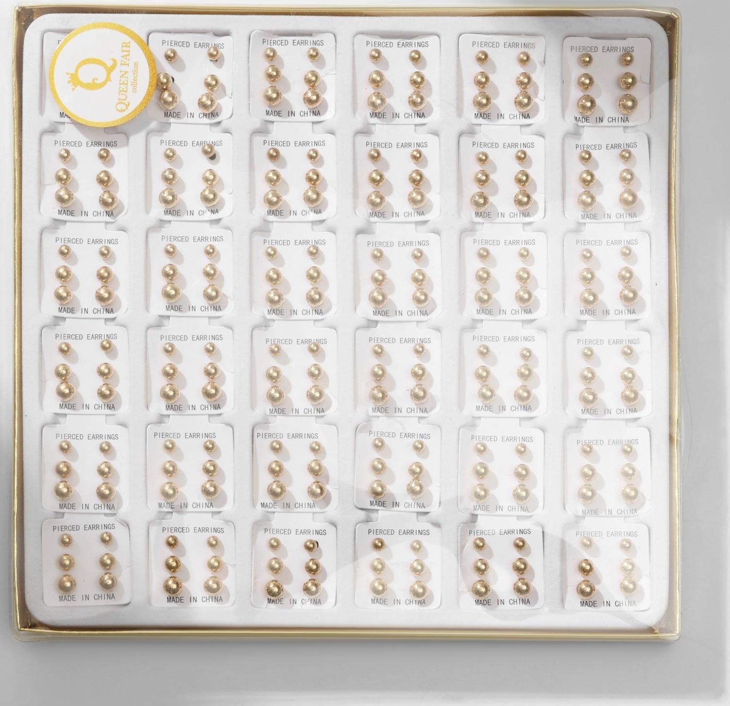 Пусеты в коробке 108 пар 