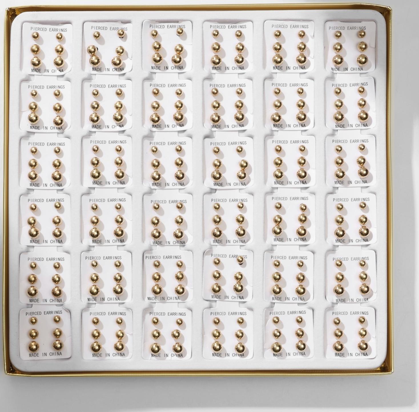 Пусеты в коробке 108 пар 