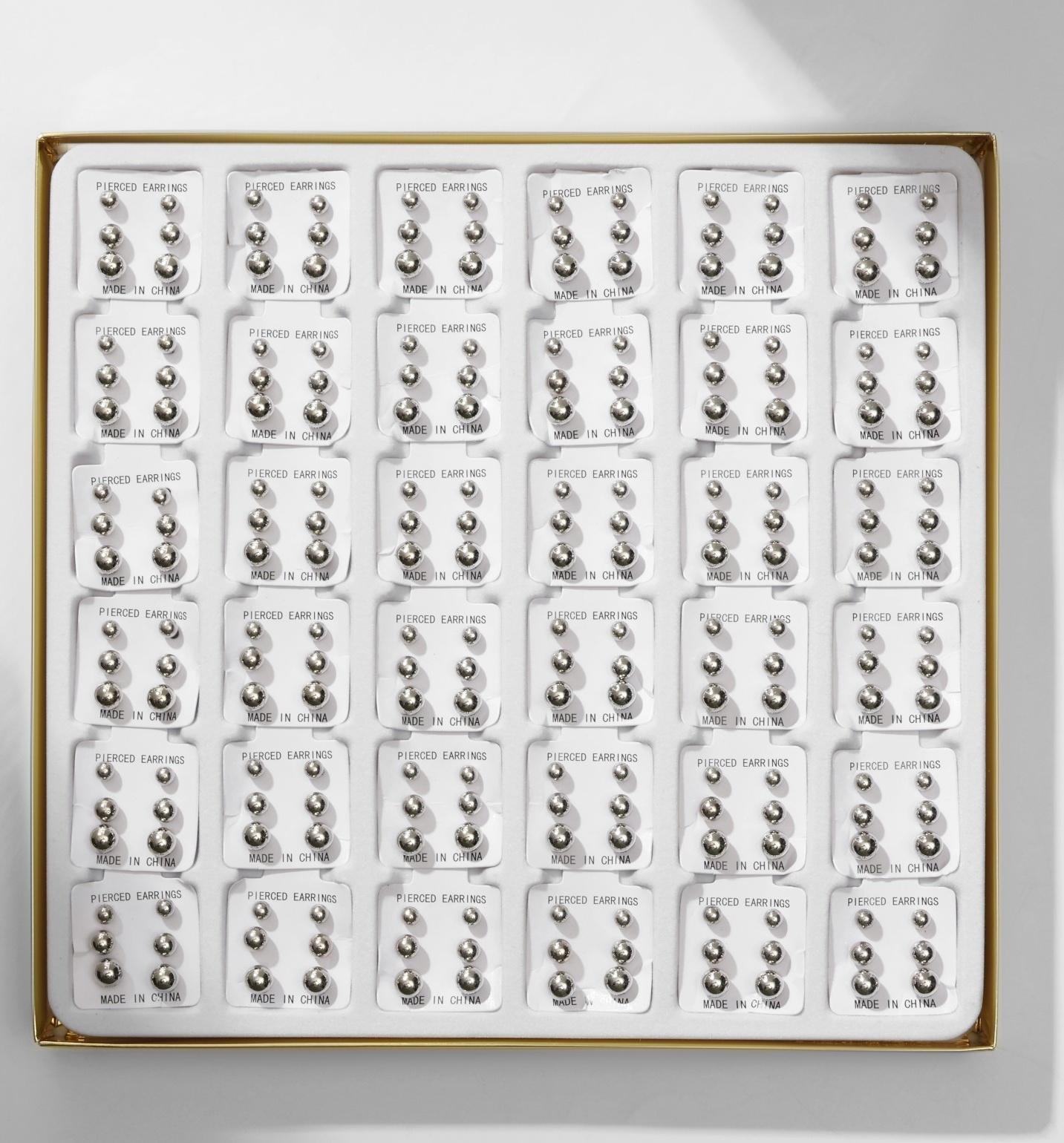 Пусеты в коробке 108 пар 