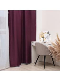 Штора портьерная Этель 270*300 см, цв.винный, блэкаут, пл. 240 г/м2