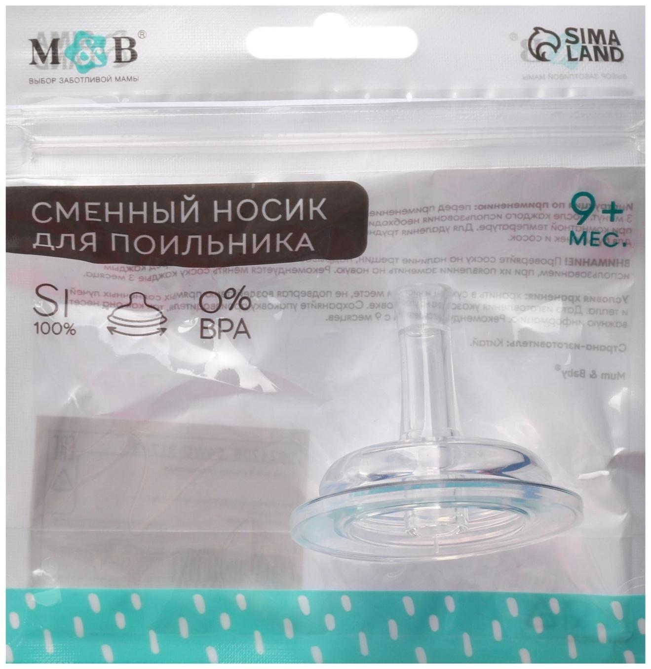 Носик для поильника, ШГ, Ø50мм, из силикона, +9 мес.,  трубочка