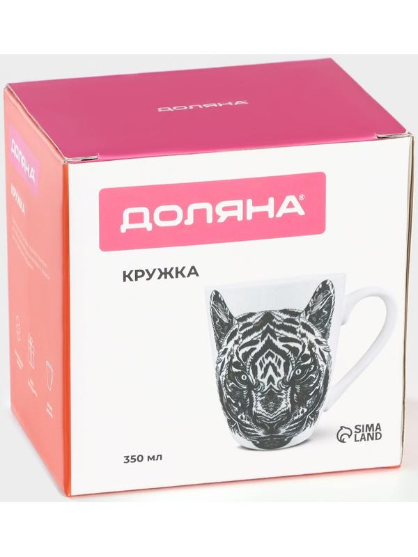 Кружка фарфоровая Доляна «Тигр», 350 мл