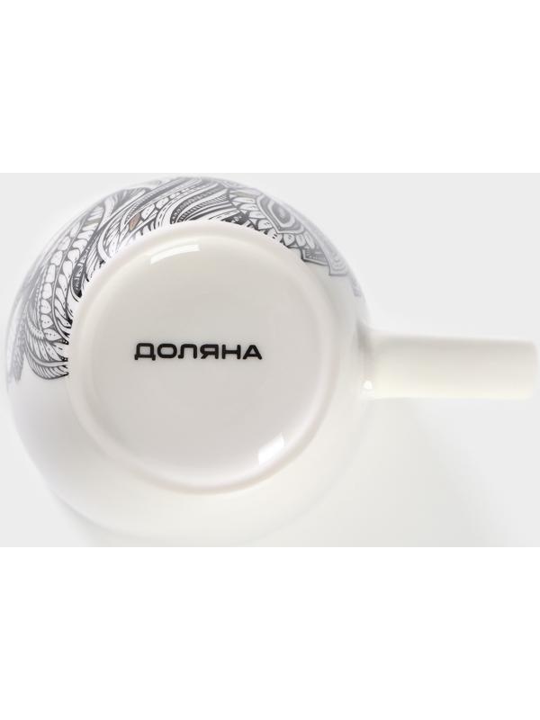 Кружка фарфоровая Доляна «Царь зверей», 350 мл