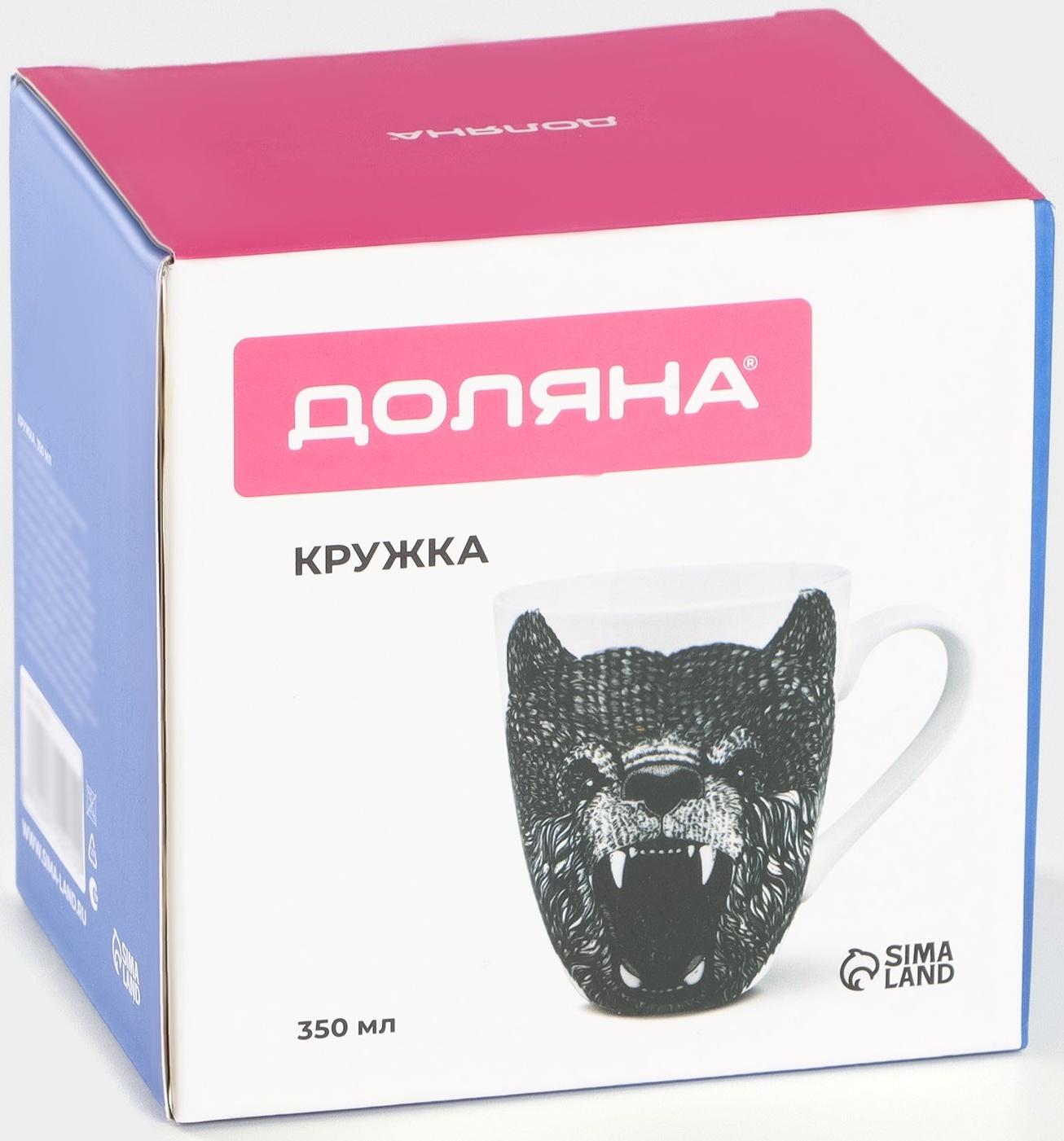 Кружка фарфоровая Доляна «Медведь», 350 мл