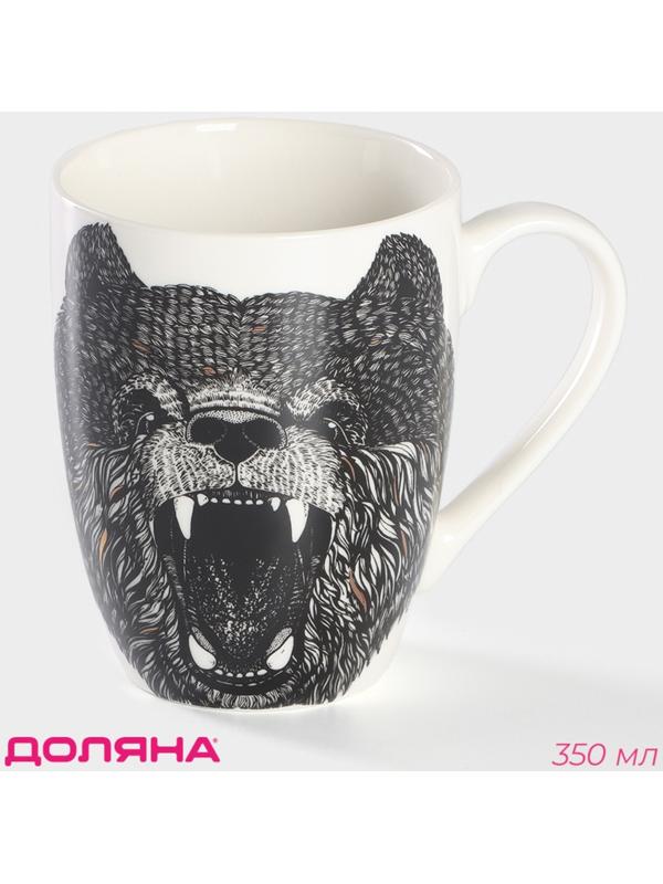 Кружка фарфоровая Доляна «Медведь», 350 мл