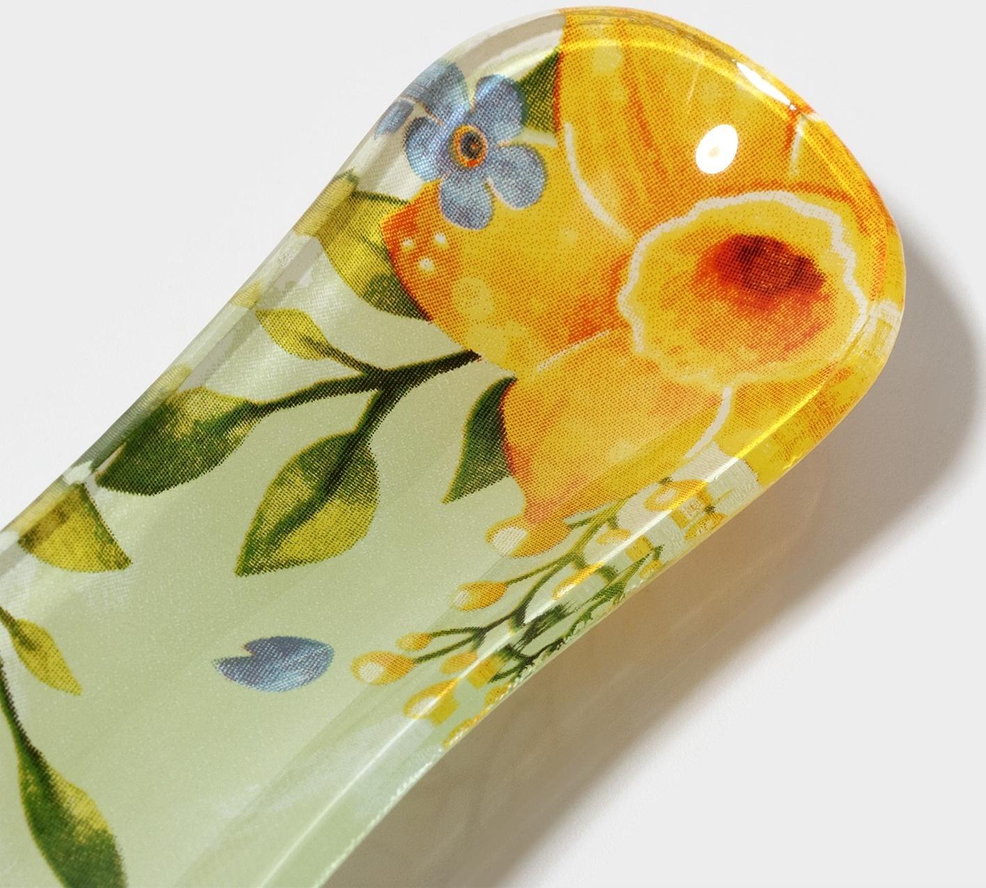 Подставка стеклянная под ложку Доляна «Акварель», 23,5×8,3×1,5 см