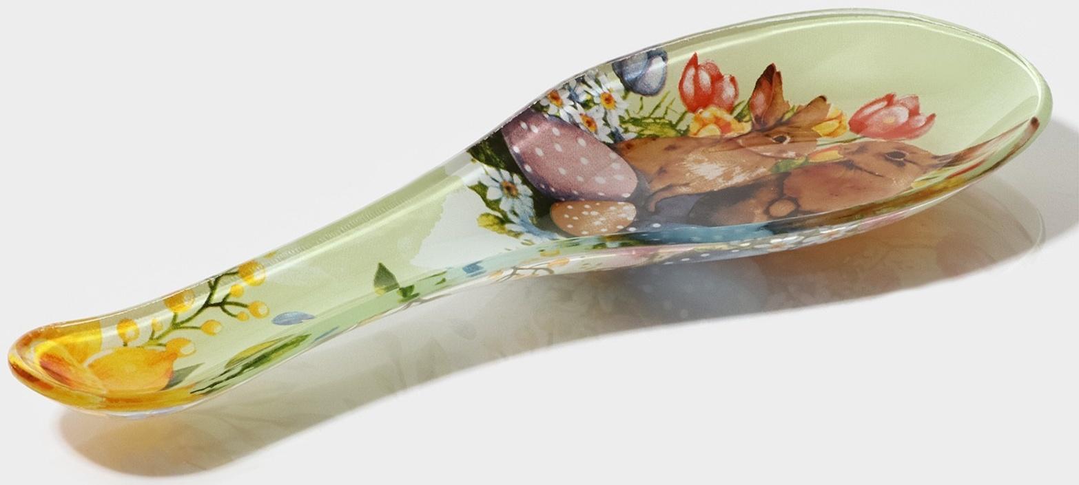 Подставка стеклянная под ложку Доляна «Акварель», 23,5×8,3×1,5 см